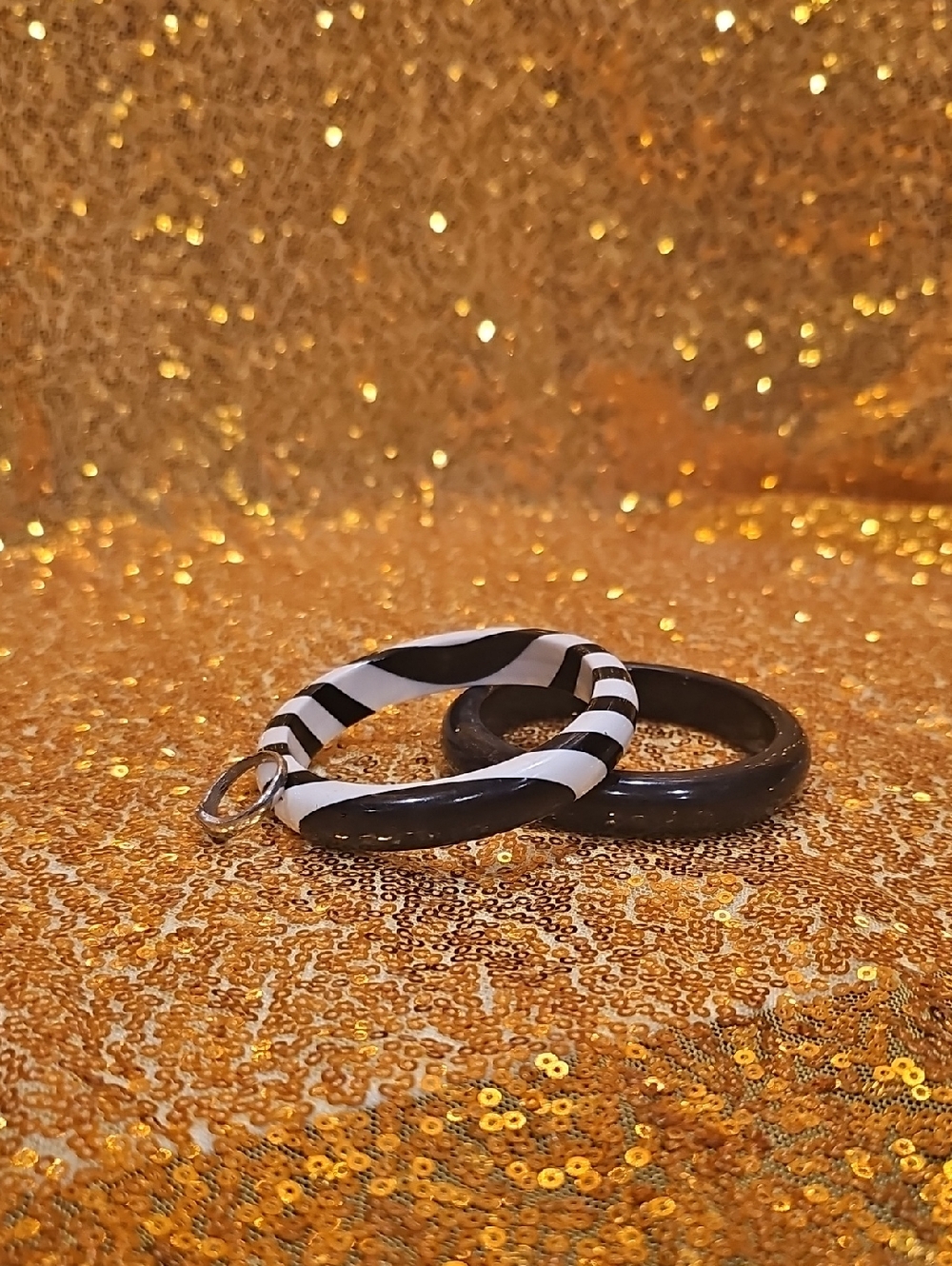 White And Black Jewelry Bracelets And Ring - Picture 2 of 5